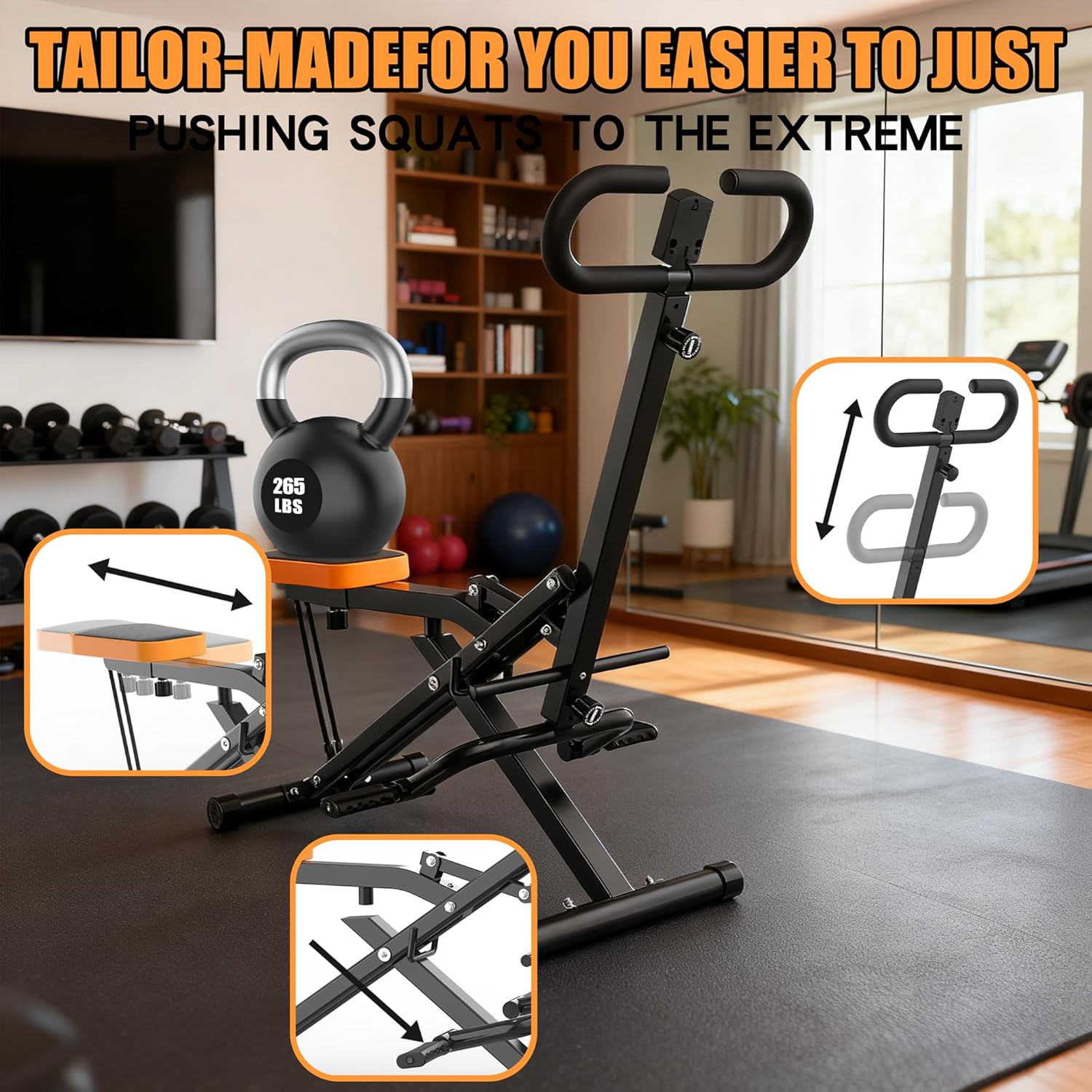 Home Gym Hip Thrust Machine - Тренажер для приседаний для дома, складной