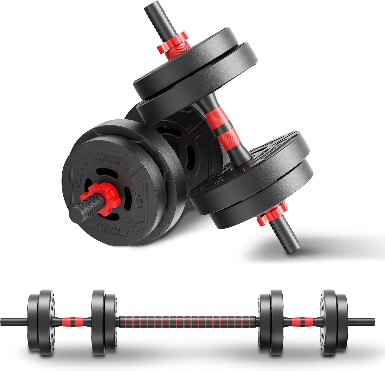 Home Gym Dumbbell Set - Набор регулируемых гантелей и штанг 2-в-1