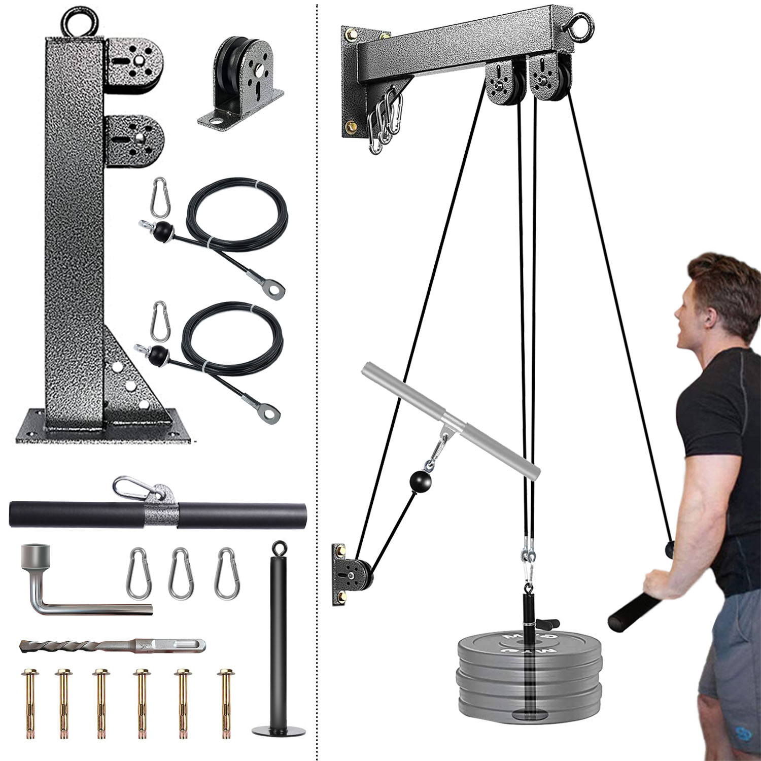 Lat Pulldown Cable - Настенная система шкивов для фитнеса, система