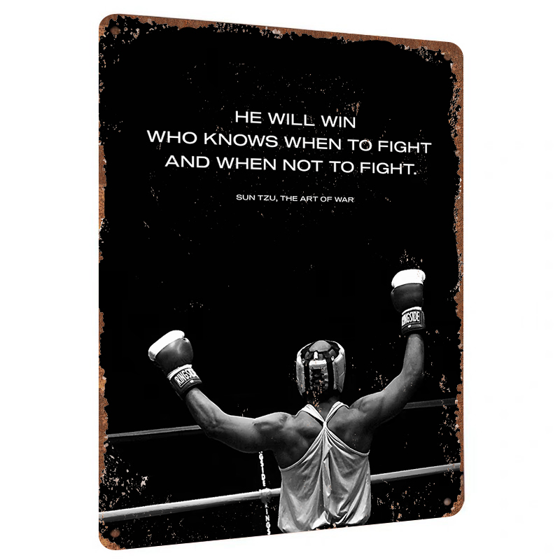 Home Gym Quotes - Солнце Цзы Цитата Бокс Тематическая Металлическая