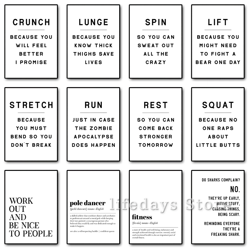 Фитнес-тренировки, забавные ци – обзор и цена Home Gym Quotes